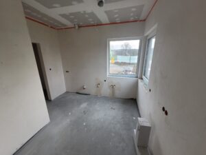 dom parterowy z dachem dwuspadowym i garażem 140 m2 Poznań 21