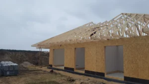 dom szkieletowy parterowy z dachem dwuspadowym i garażem 170 m2 Poznań 10