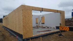 dom szkieletowy parterowy z dachem dwuspadowym i garażem 170 m2 Poznań 11