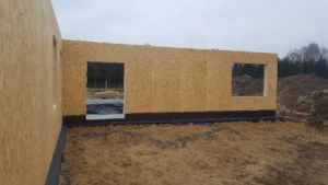 dom szkieletowy parterowy z dachem dwuspadowym i garażem 170 m2 Poznań 16