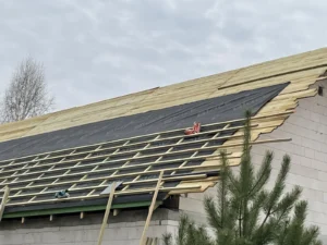 dom z użytkowym poddaszem, dachem dwuspadowym i garażem 120 m2 Warszawa