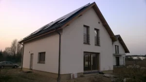 Firma budowlana Poznań - dom z użytkowym poddaszem i dachem dwuspadowym